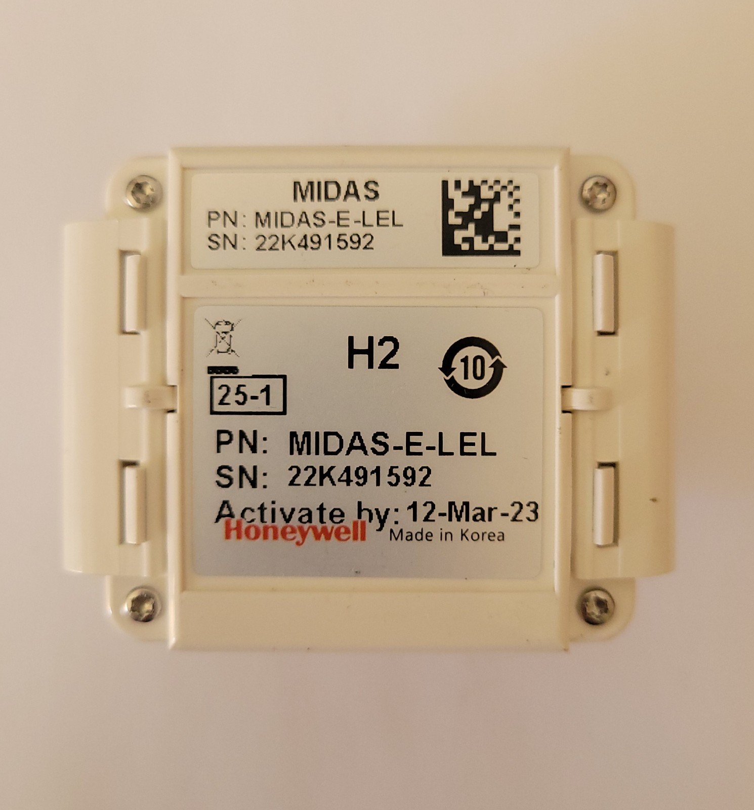Honeywell MIDAS-E-LEL Gas Detector Sensor Cartridge Open box, 2 Years Remaining