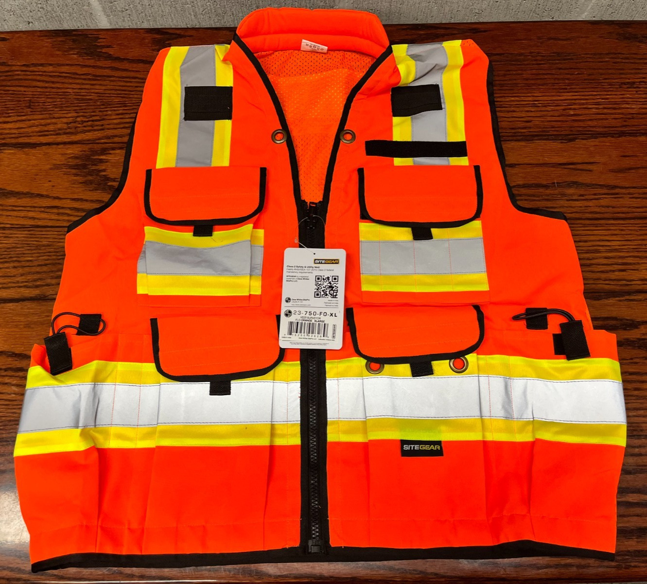 NEW Dave White 23-750-F0 Surveyor Vest in Flo Orange