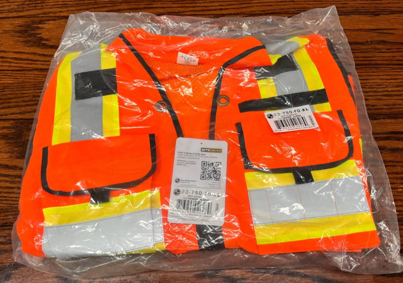 NEW Dave White 23-750-F0 Surveyor Vest in Flo Orange