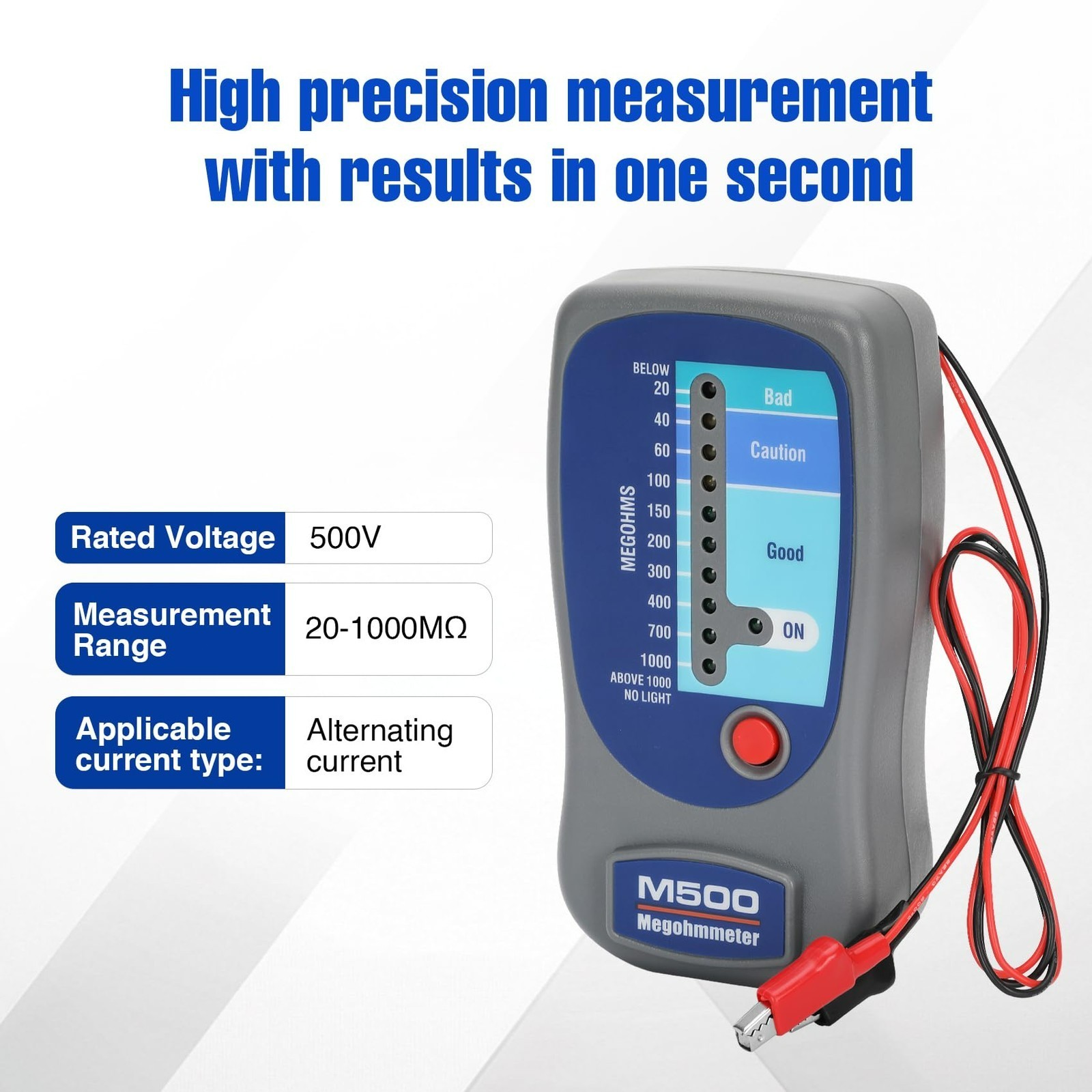 M500 Insulation Resistance Tester Megohmmeter for Quick Fault Detection
