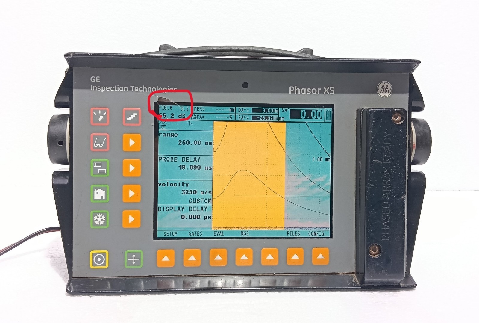 GE INSPECTION PHASOR XS PHASED ARRAY ULTRASONIC FLAW DETECTOR 021N41 15W