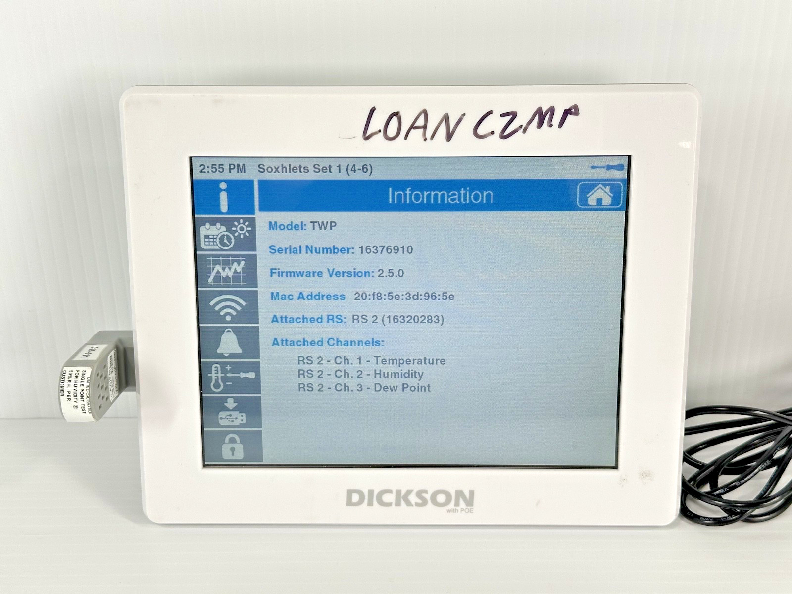 Dickson TWP Temperature & Humidity Touchscreen Data Logger Monitor w/ POE