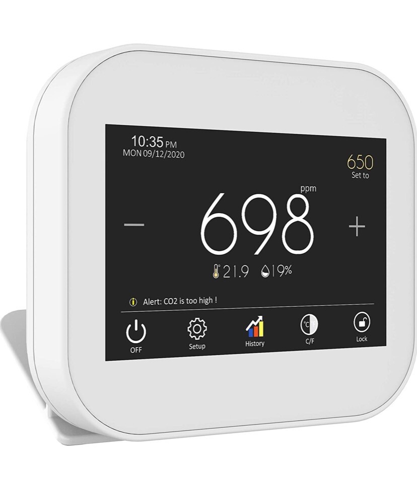 MCH3 3.5” Touchscreen CO2 Meter, White, NIB