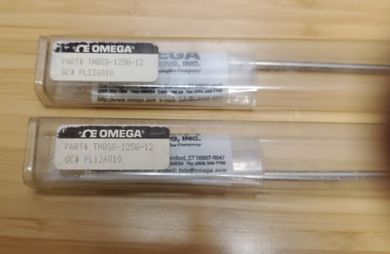 Qty 2 Omega TMQSS-125U-12 Type T Thermocouple Probe 1/8×12 in SS (NEW-unopened)