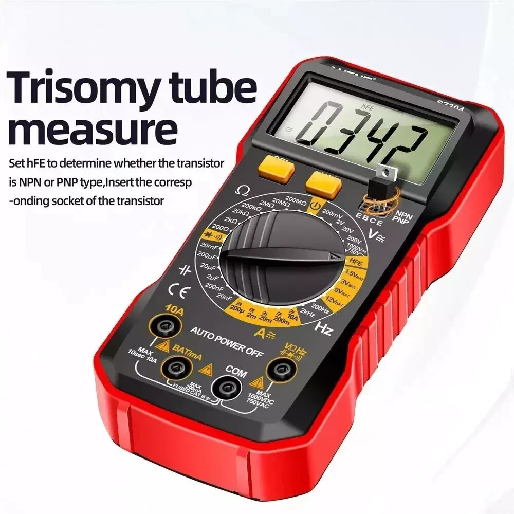 Digital Multimeter LCD Voltmeter Ammeter Ohmmeter Volt AC DC Tester Lead Meter A