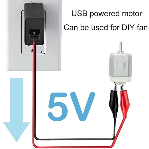 Alligator Clip to USB, Crocodile Clamps to USB Type-A Male Connector Cable Coppe