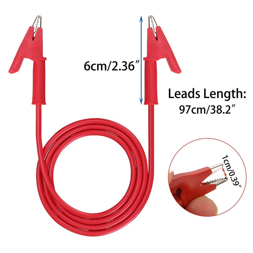 Alligator Clips Electrical Test Leads Set, 15A Jumper Wires Heavy Duty with P…
