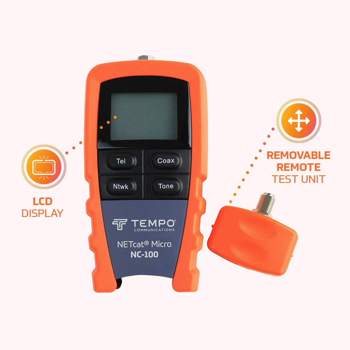NC-100 Pro Wiring Tester for Twisted Pair & Coaxial Cable Diagnostics