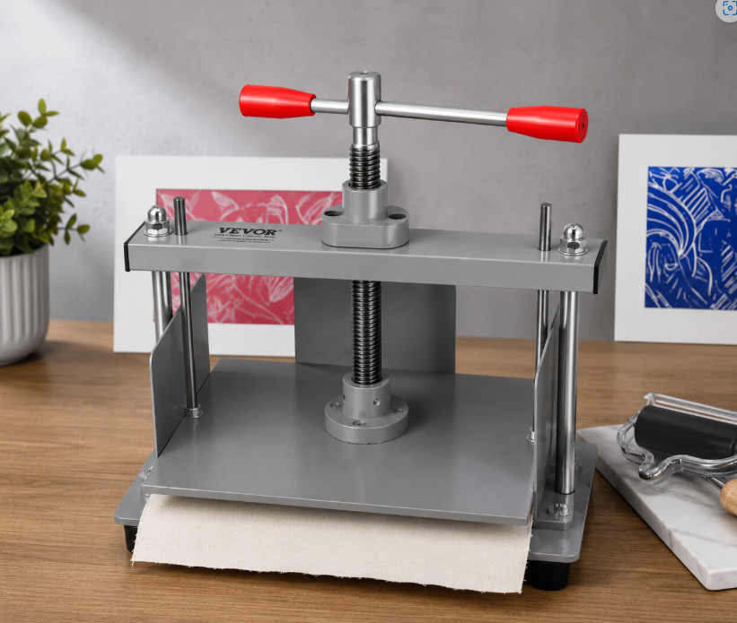 Manual Paper Press Machine 12×8.6 in for A4 Paper 10cm Thickness Steel Frame Pap