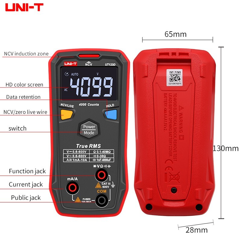 UNI-T Smart Multimeter True RMS AC DC Voltmeter Ammeter Ohm Capacitance Tester
