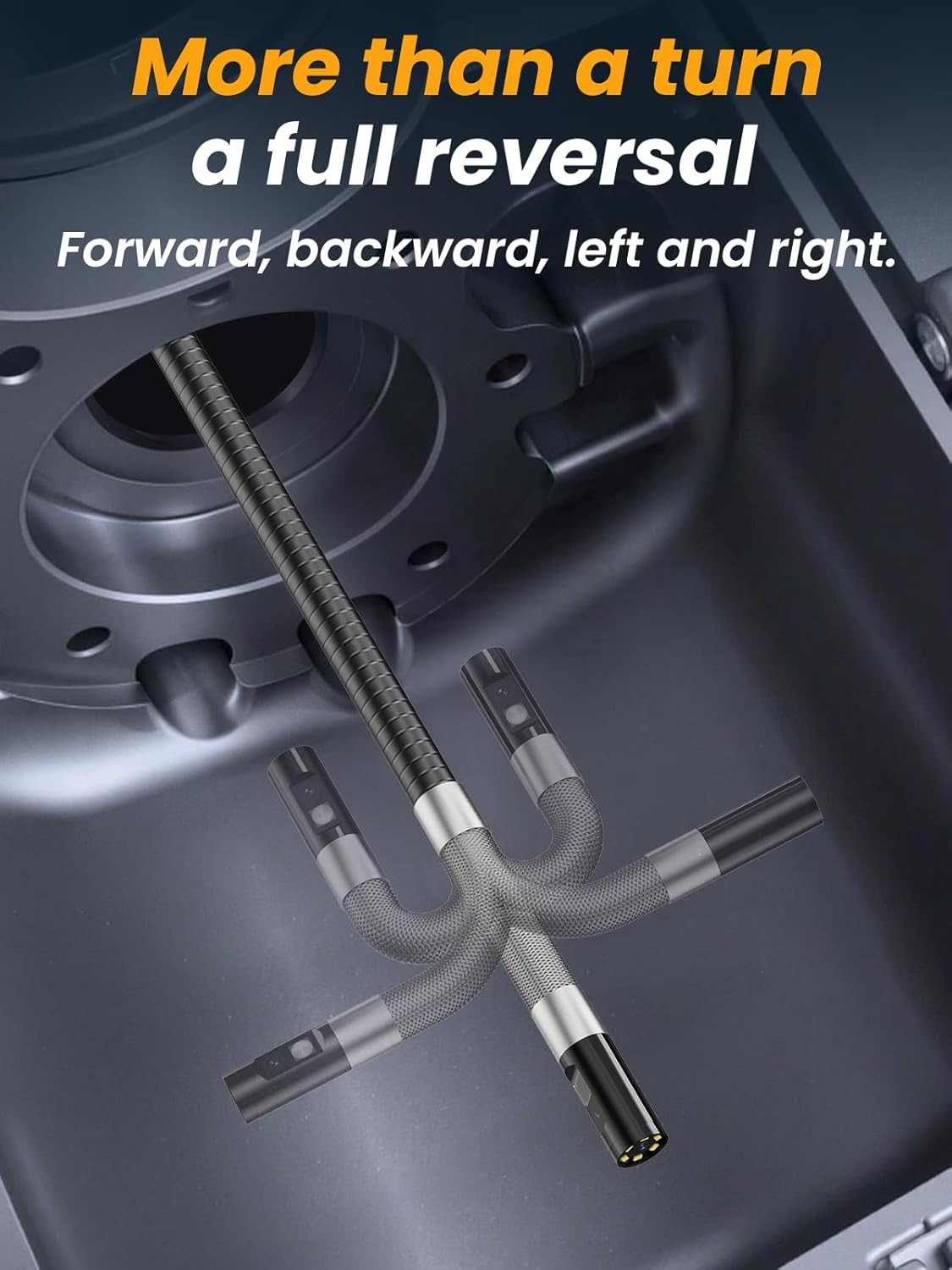 Acoath Two-Way Articulating Borescope, Endoscope Camera with Light, Dual-Lens 10