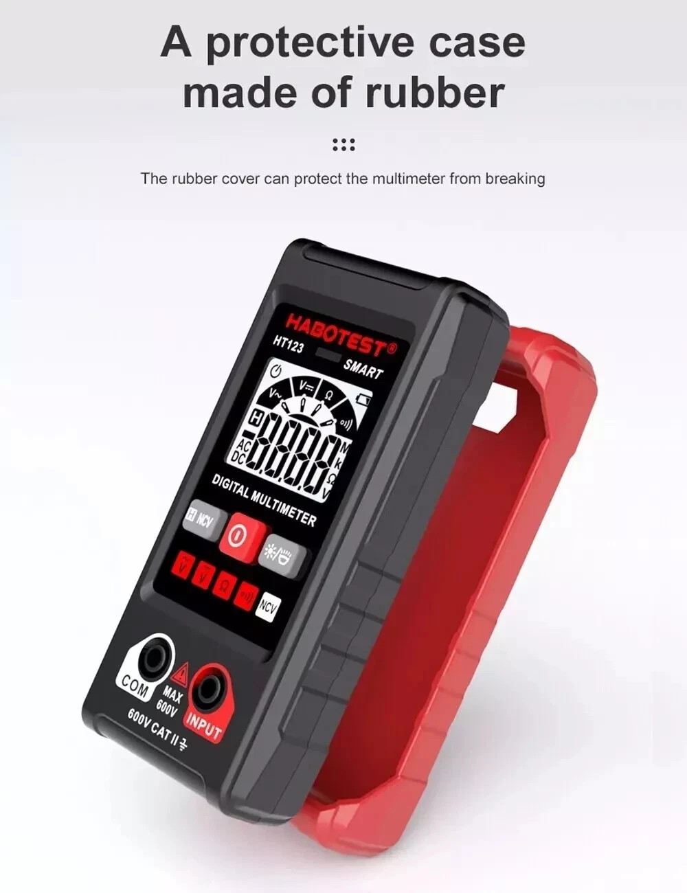 Digital Multimeter LCD Voltmeter Ammeter Ohmmeter Volt AC DC Tester Leads Meter