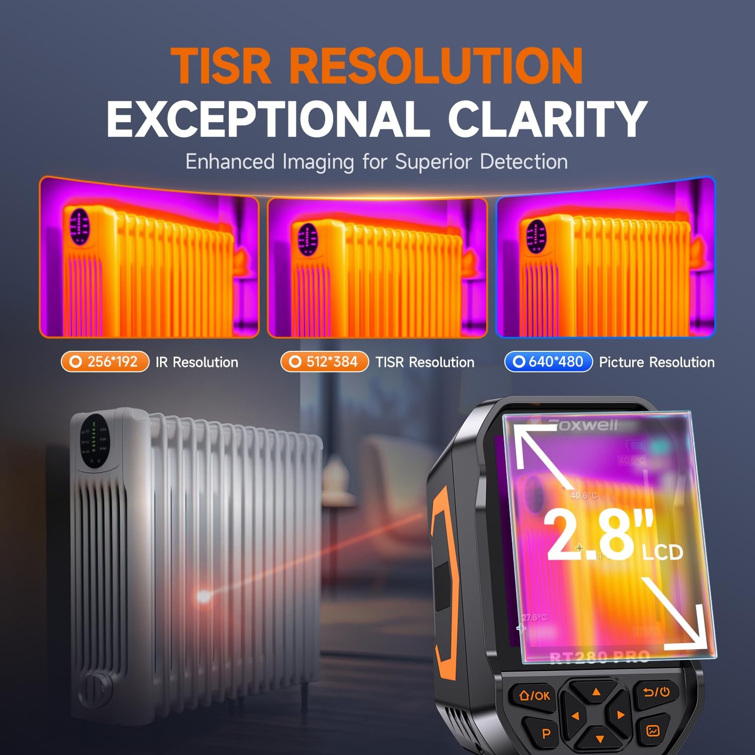 RT280 PRO Thermal Camera 640×480 Imaging Resolution, Dual-Camera Thermal Imag…
