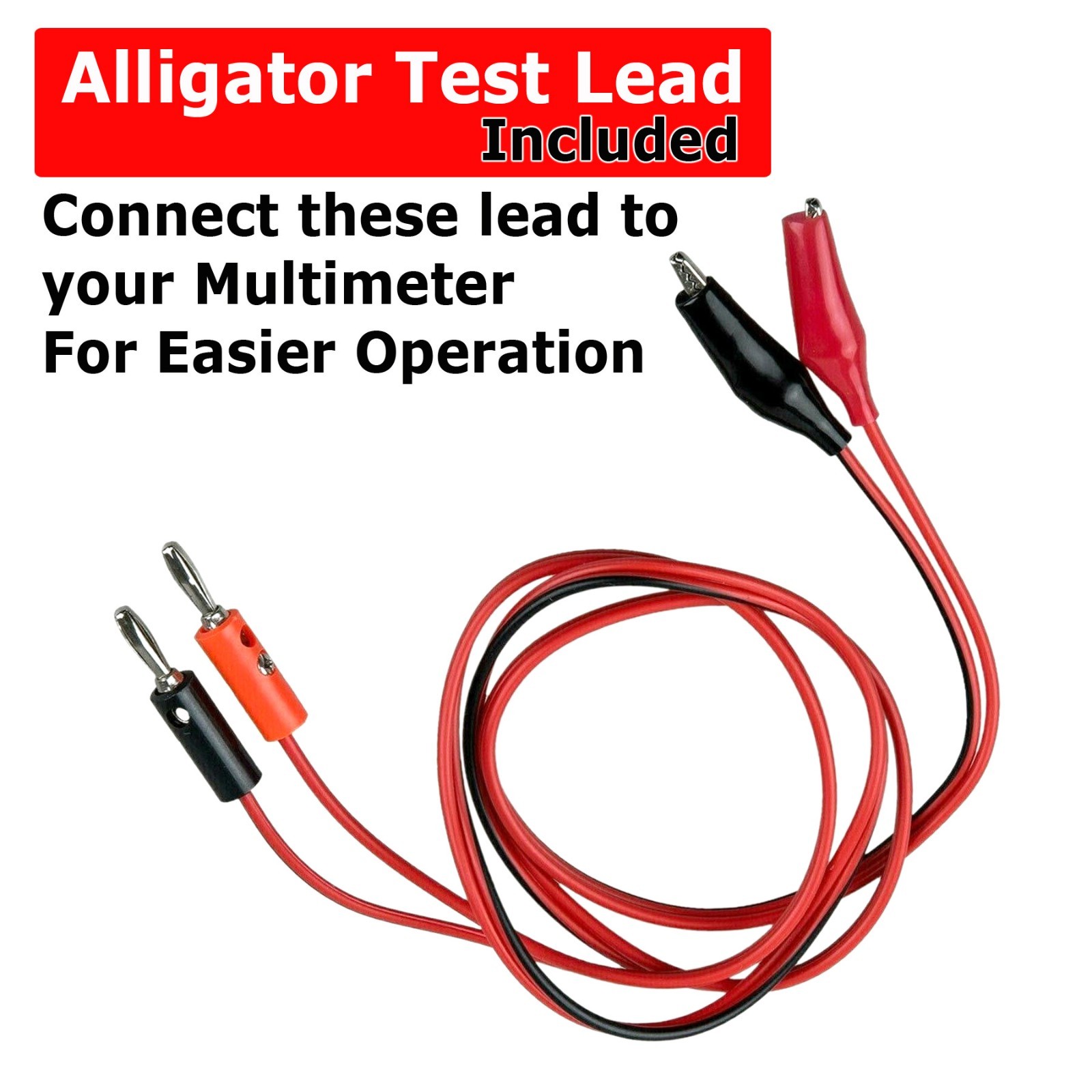 Multimeter + 4 Test Leads for Fluke Meter Electrical Alligator Clip Probes 1000V
