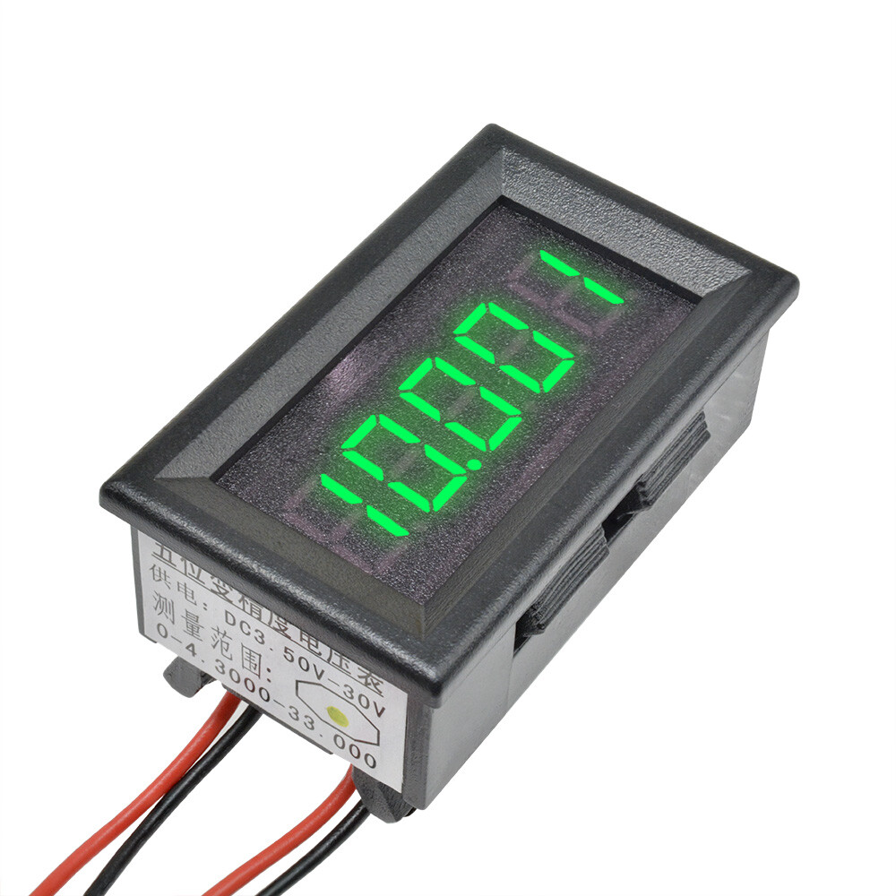 DC 0-4.3000-33.000V 5 Digit LED Digital Voltage Panel Meter Voltmeter 4 Color