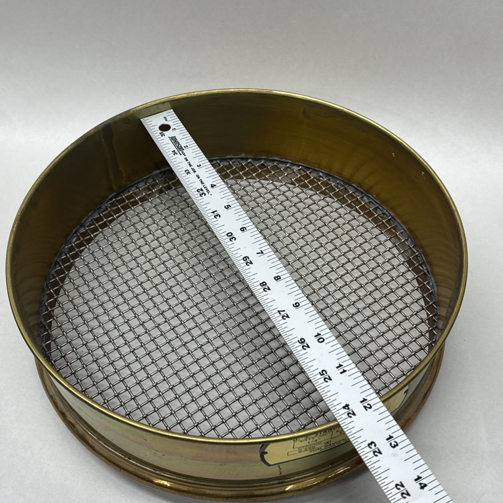 NEW Dual 12” Brass 0.250″ USA Standard Testing Sieve 6.3mm / 6350µm / 1/4in ASTM