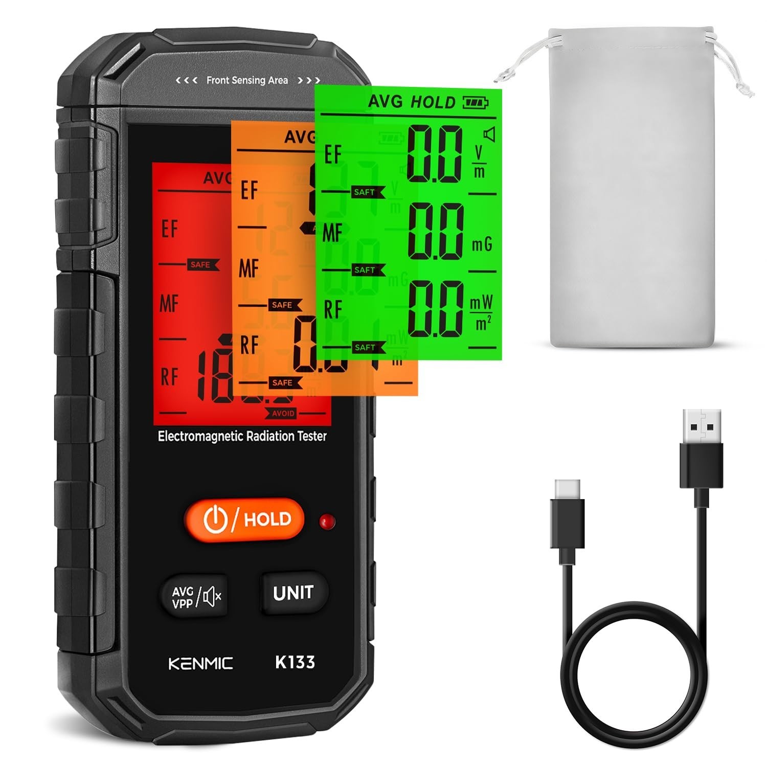 3-in-1 EMF Meter for Electric, Magnetic and Radio Frequency Detection