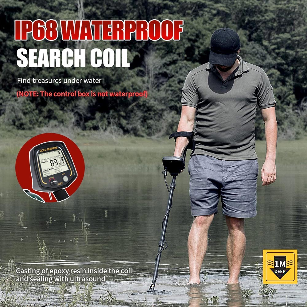 GOLDSEEKERS Metal Detector 13kHz Waterproof Coil Coinshooting Gold Prospecting