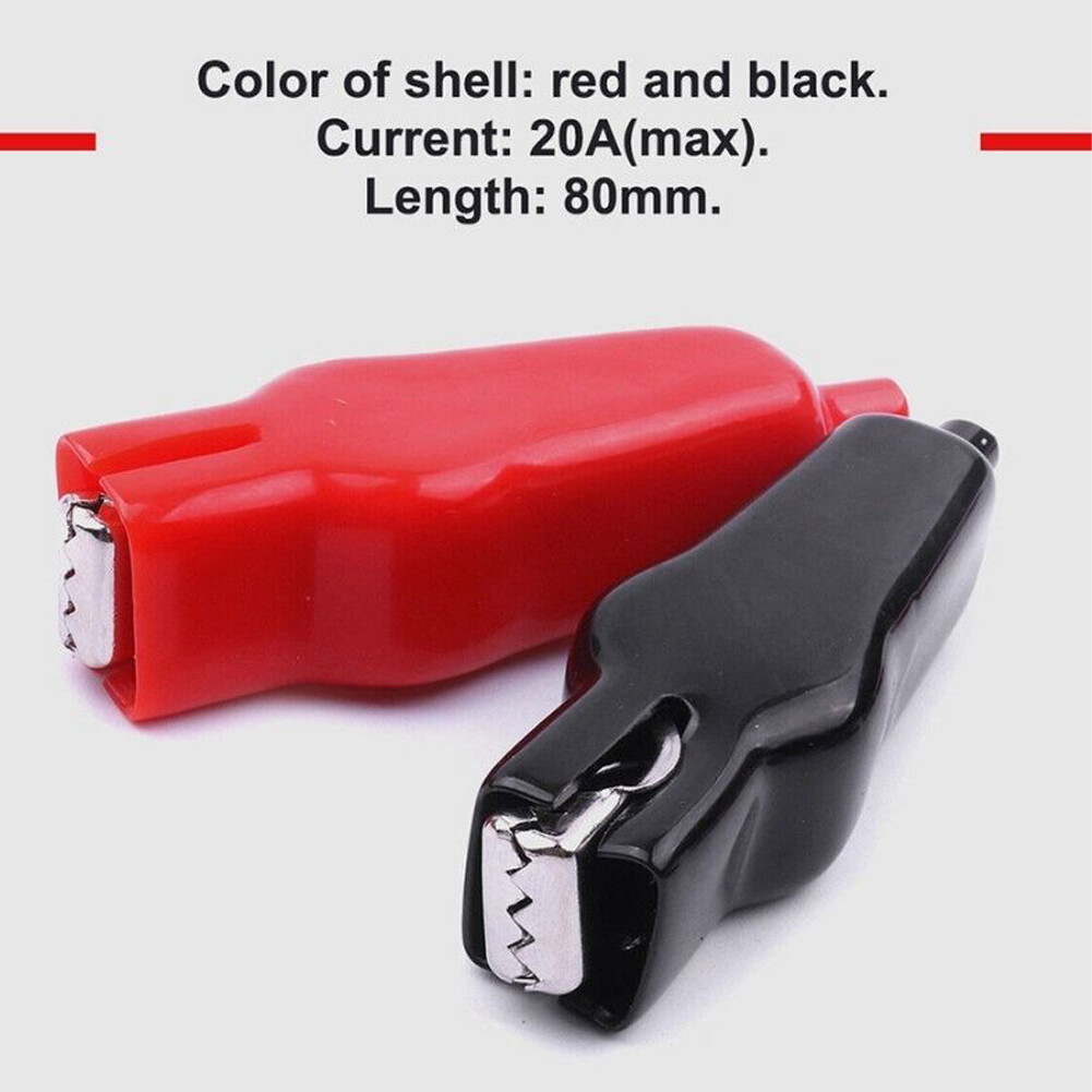 20Pcs Insulated Alligator Clips 20A Electrical Test Alligator Clamp Black Red US