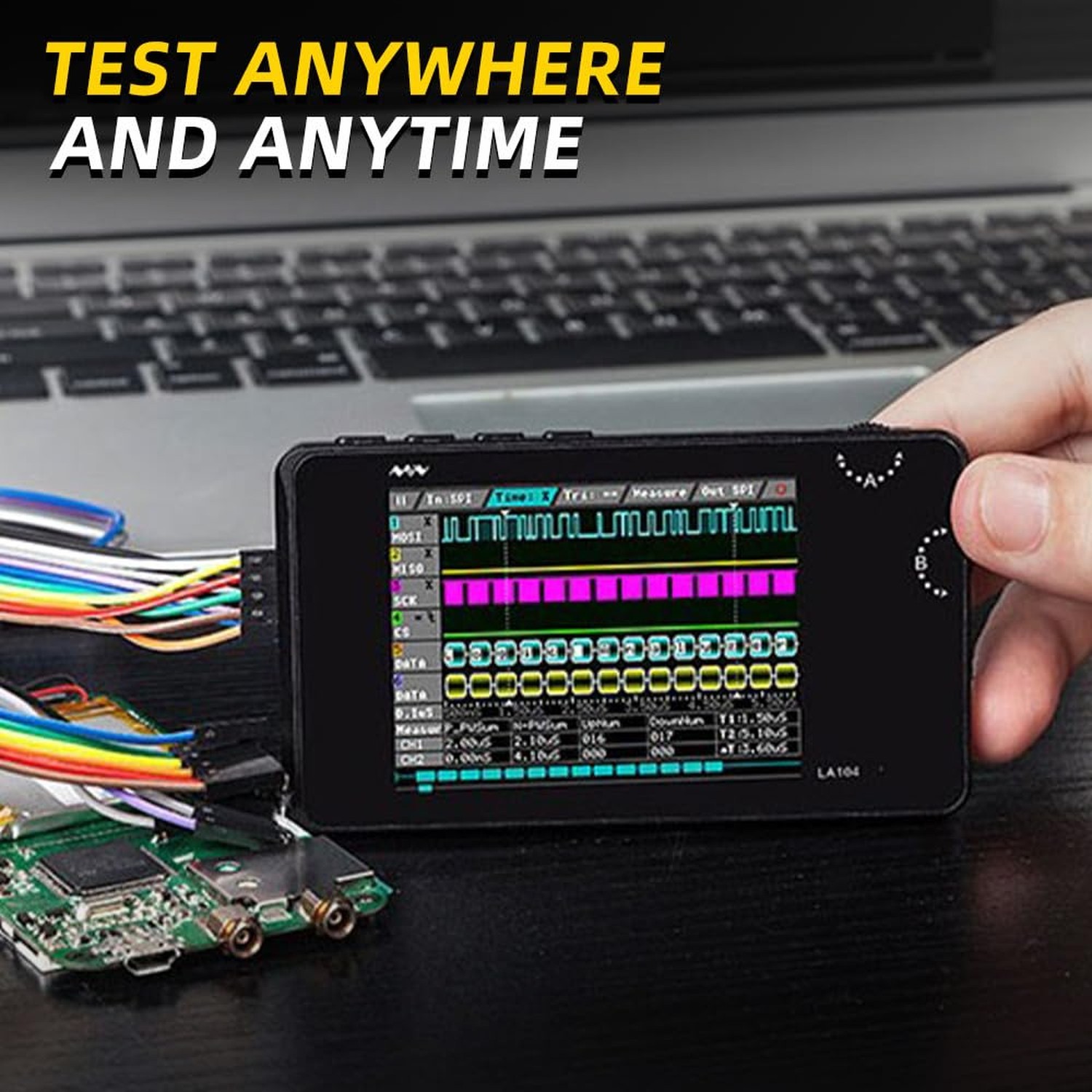 MINIWARE Pocket Logic Analyzer LA104, Portable Mini Size Handheld, Built-in R…