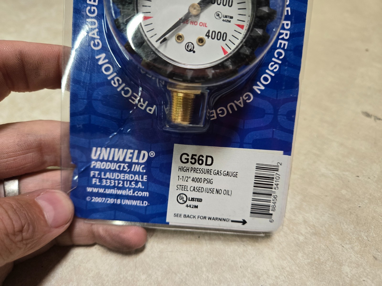 Uniweld G56D – Oxygen Contents Gauge, 1.5in with 1/8in NPT