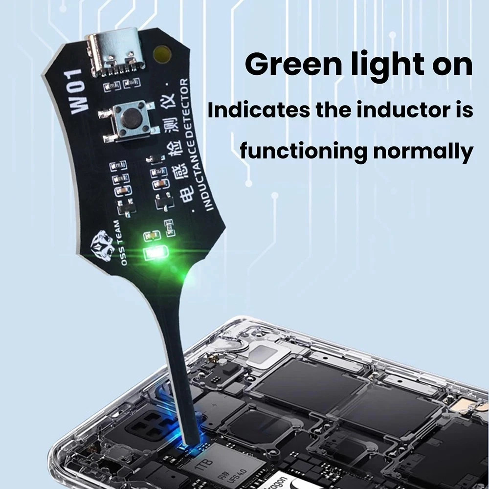 OSS W01 Motherboard Coil Tester Inductance Detector Type-C Repair Tool