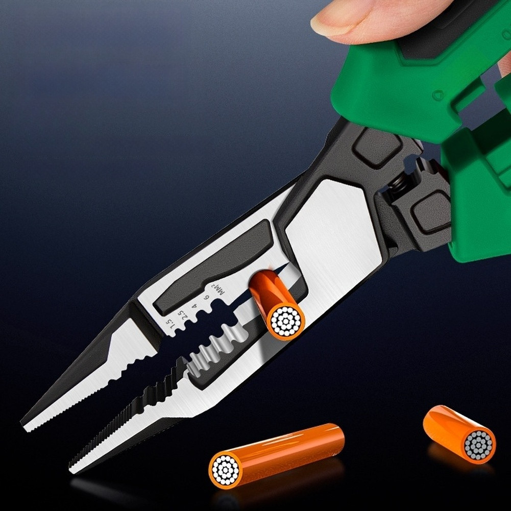 Wire Stripper Pliers with Dual Color LED Digital Display for Electricians