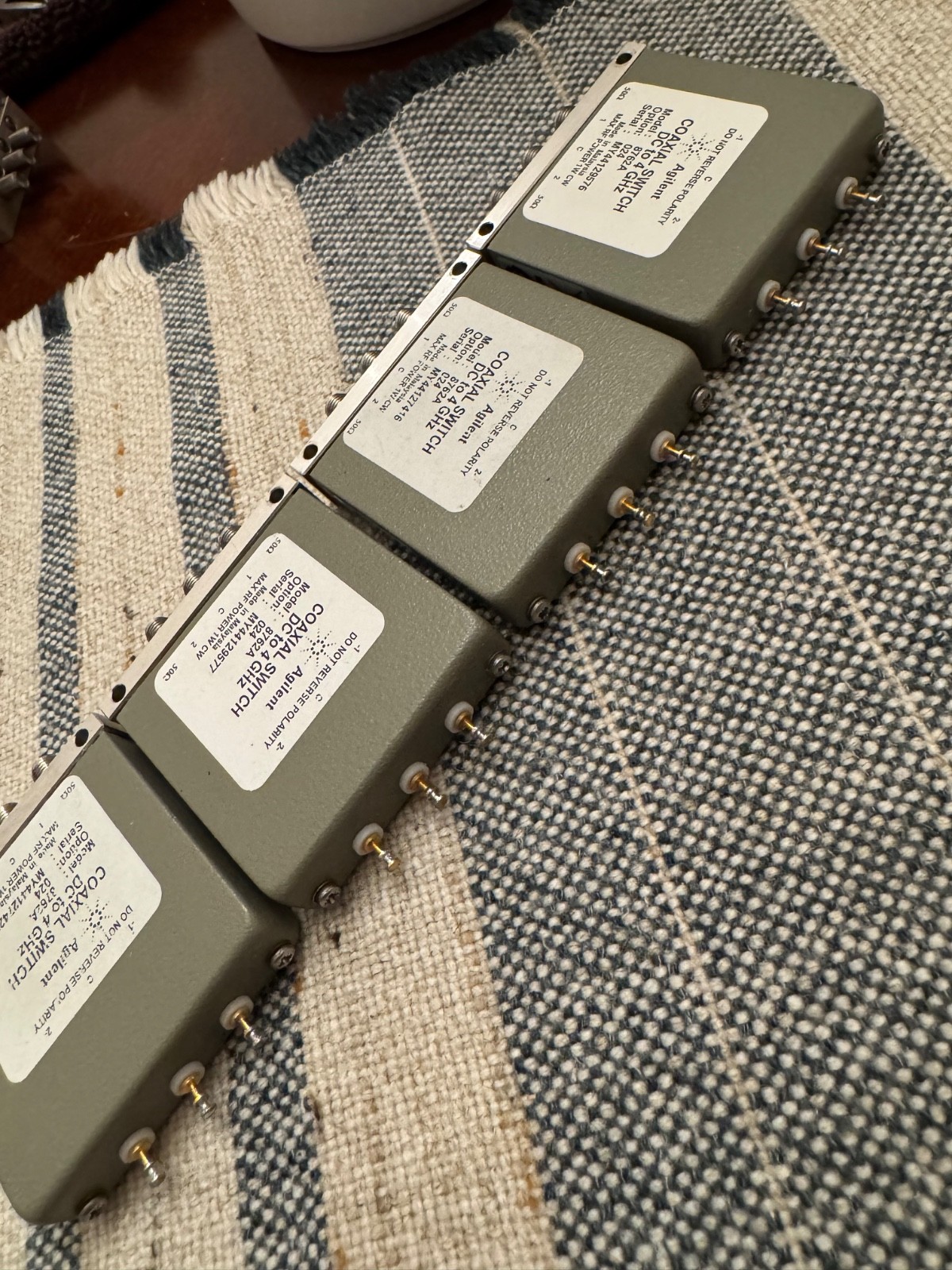 Lot of 4 HP Agilent 8762A 4GHz SPDT Coaxial Switch – Made In Malaysia – TESTED