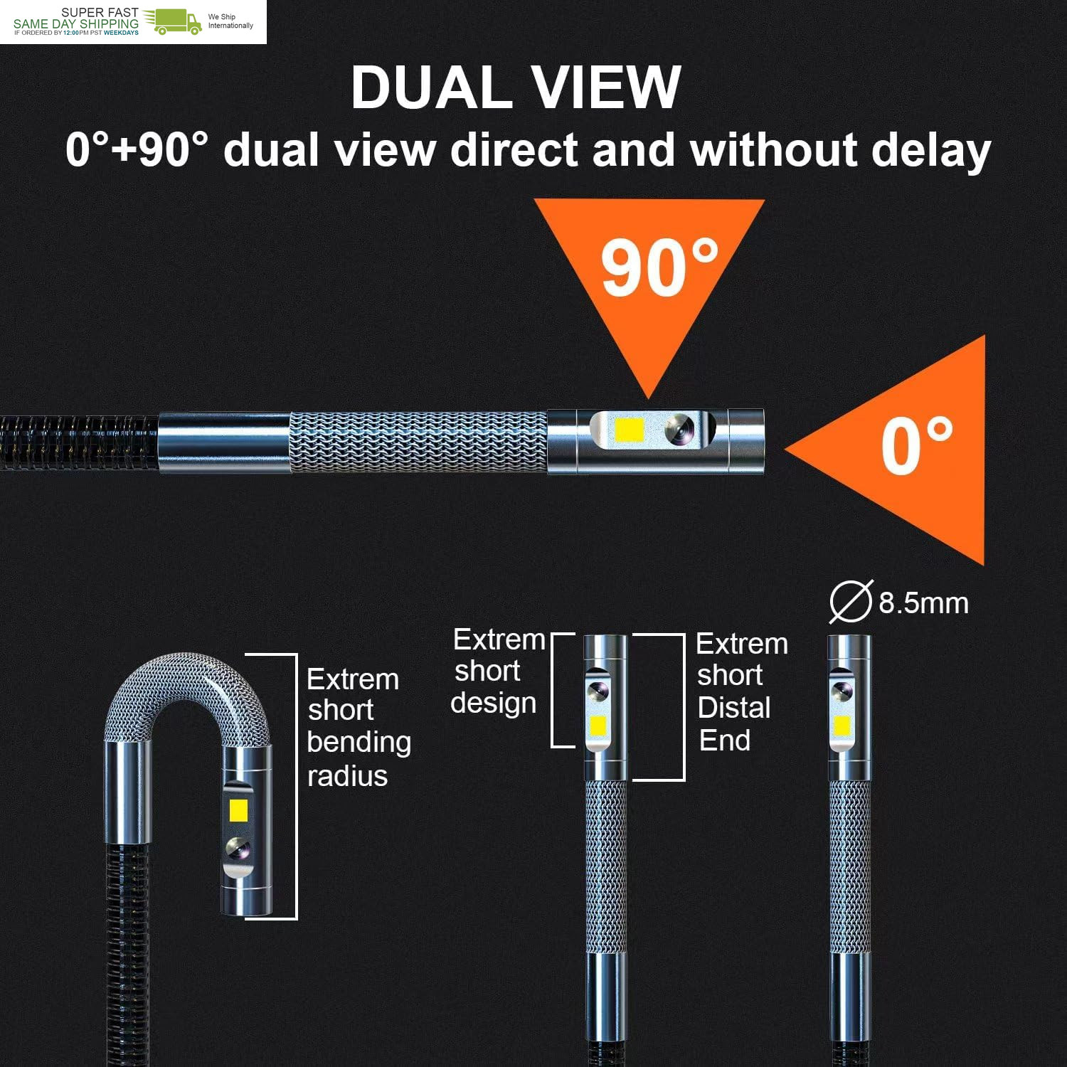 1080P Inspection Camera with Light for Automotive Home Mechanics-5Ft