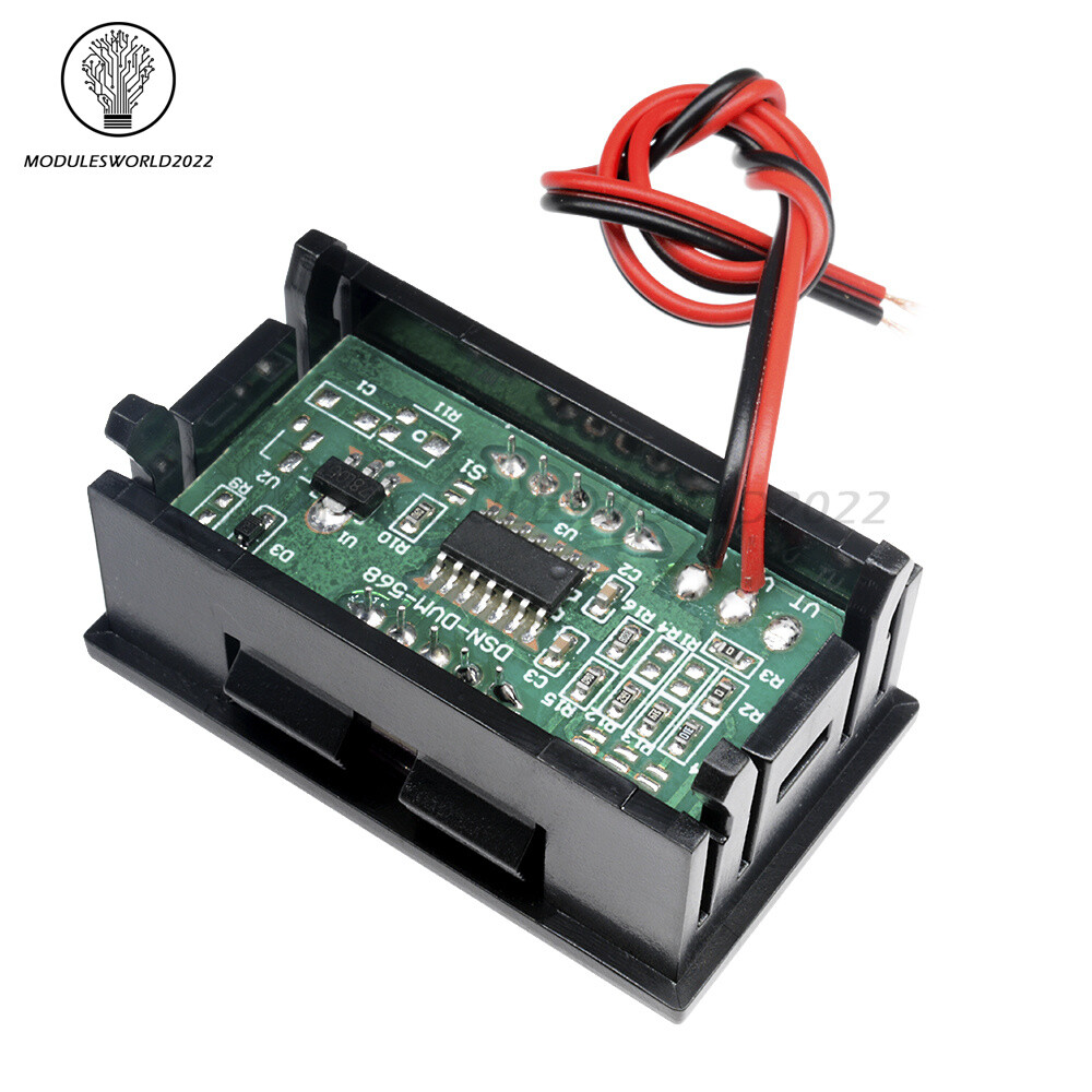 0.56″ DC AC 5V-30V-500V Digital Voltmeter Voltage Panel Meter Color LED Display