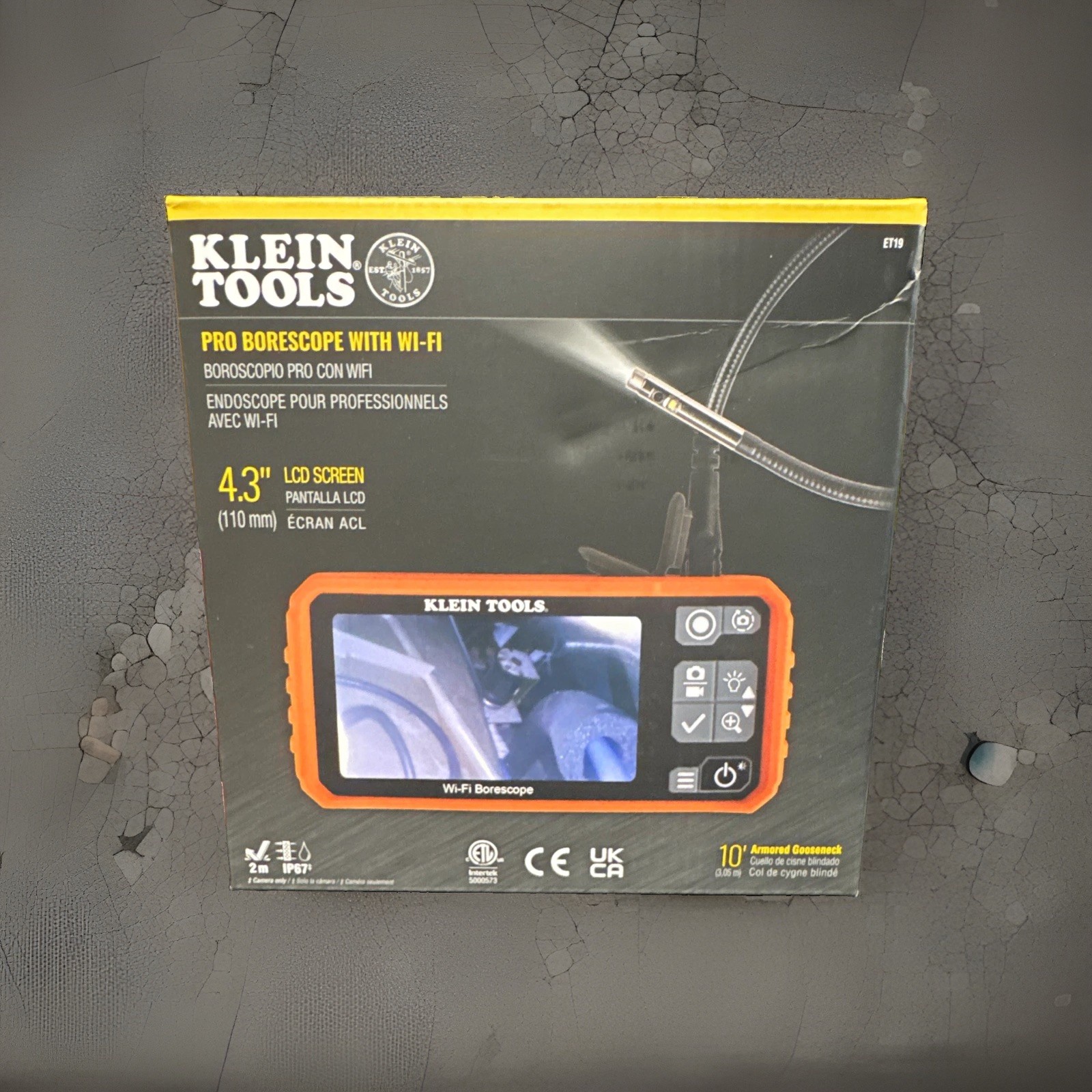 Klein Tools ET19 Digital Inspection Camera Wi-Fi 4.3″ LCD 10′ 5.5mm 1080p