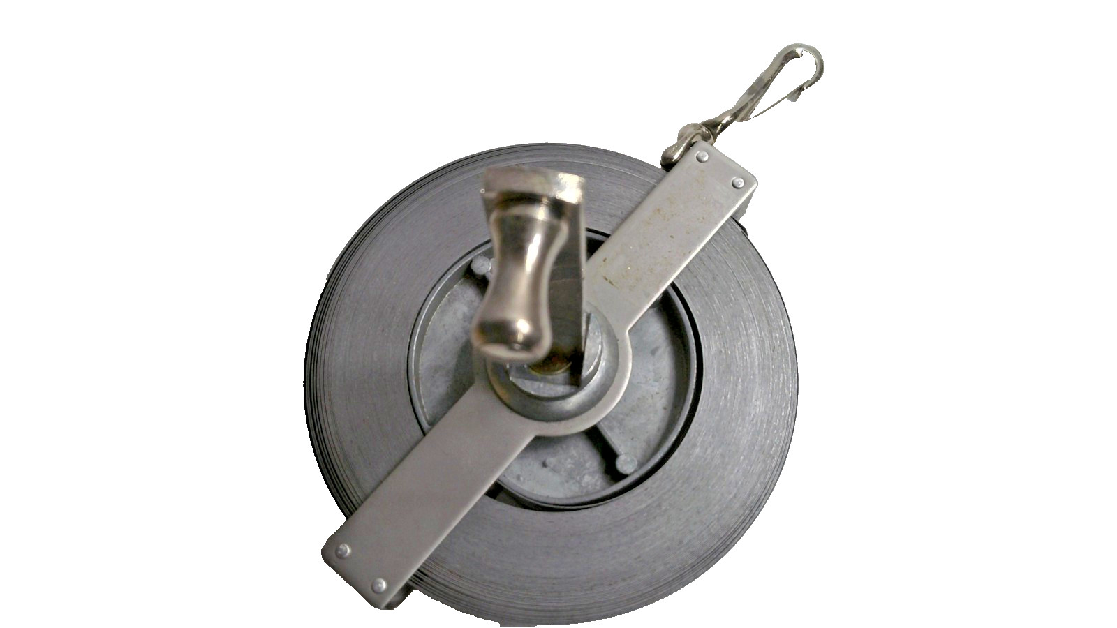 Vintage Steel Surveyor Tape Measure 100ft Open Reel USA Construction Tool