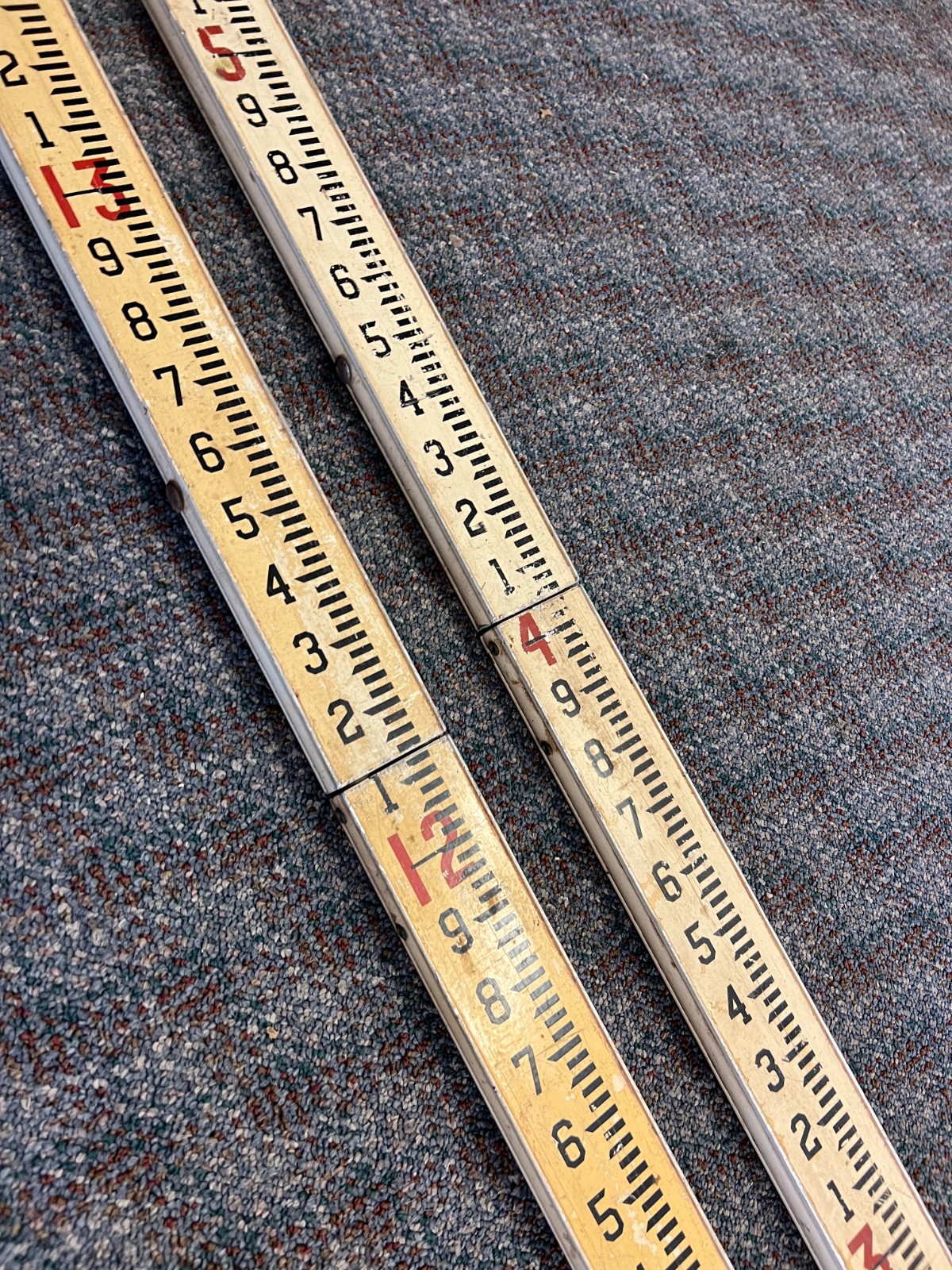 16 Ft ALUMINUM MEASURING STICK surveying rod rule surveyor vintage story pole