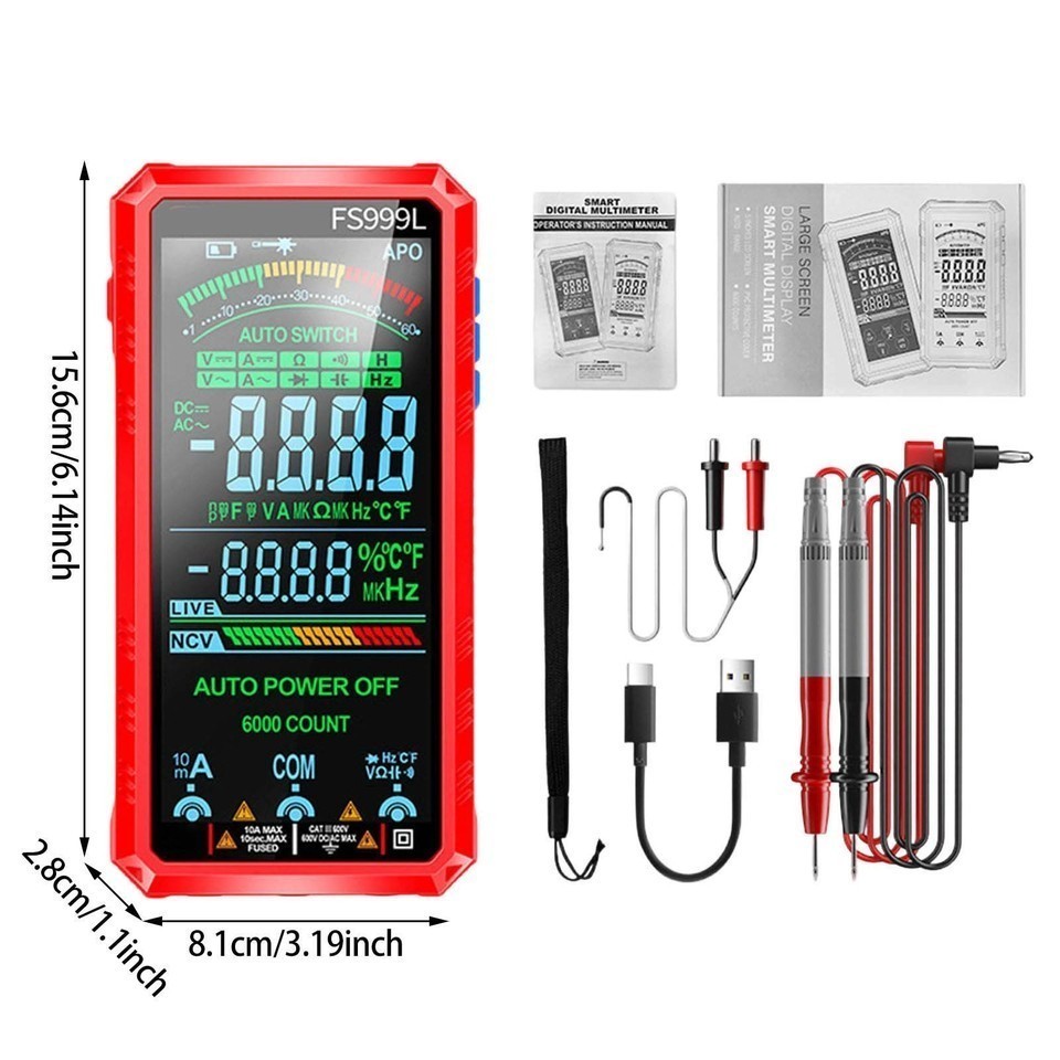 Professional Smart Fully Automatic True Rms 6000 Count Digital Voltmeter