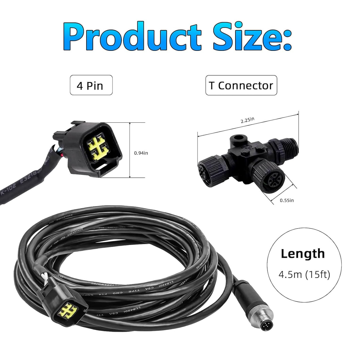 NMEA2000 Engine Interface Cable with T Connector for Yamaha Outboards 4.5M