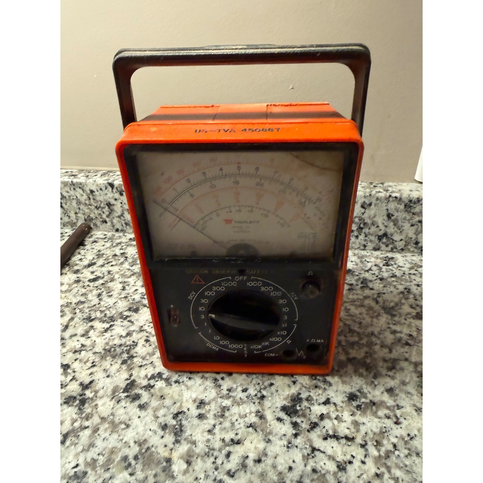 Triplett Model 60 Type 2 Suspension Analog Multimeter VOM Orange US-TVA Read