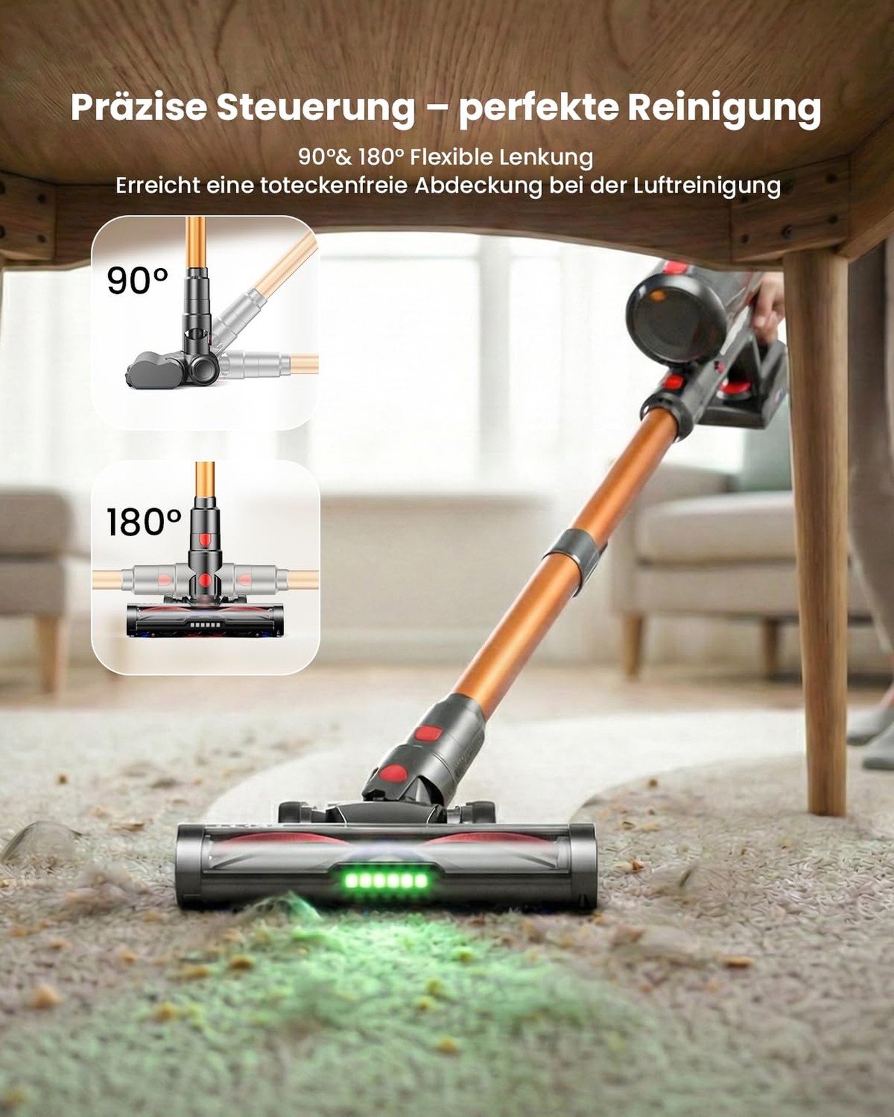 Cordless Vacuum Cleaner,600W 50KPA 70Mins Runtime for Home, Self-Standing Sti…
