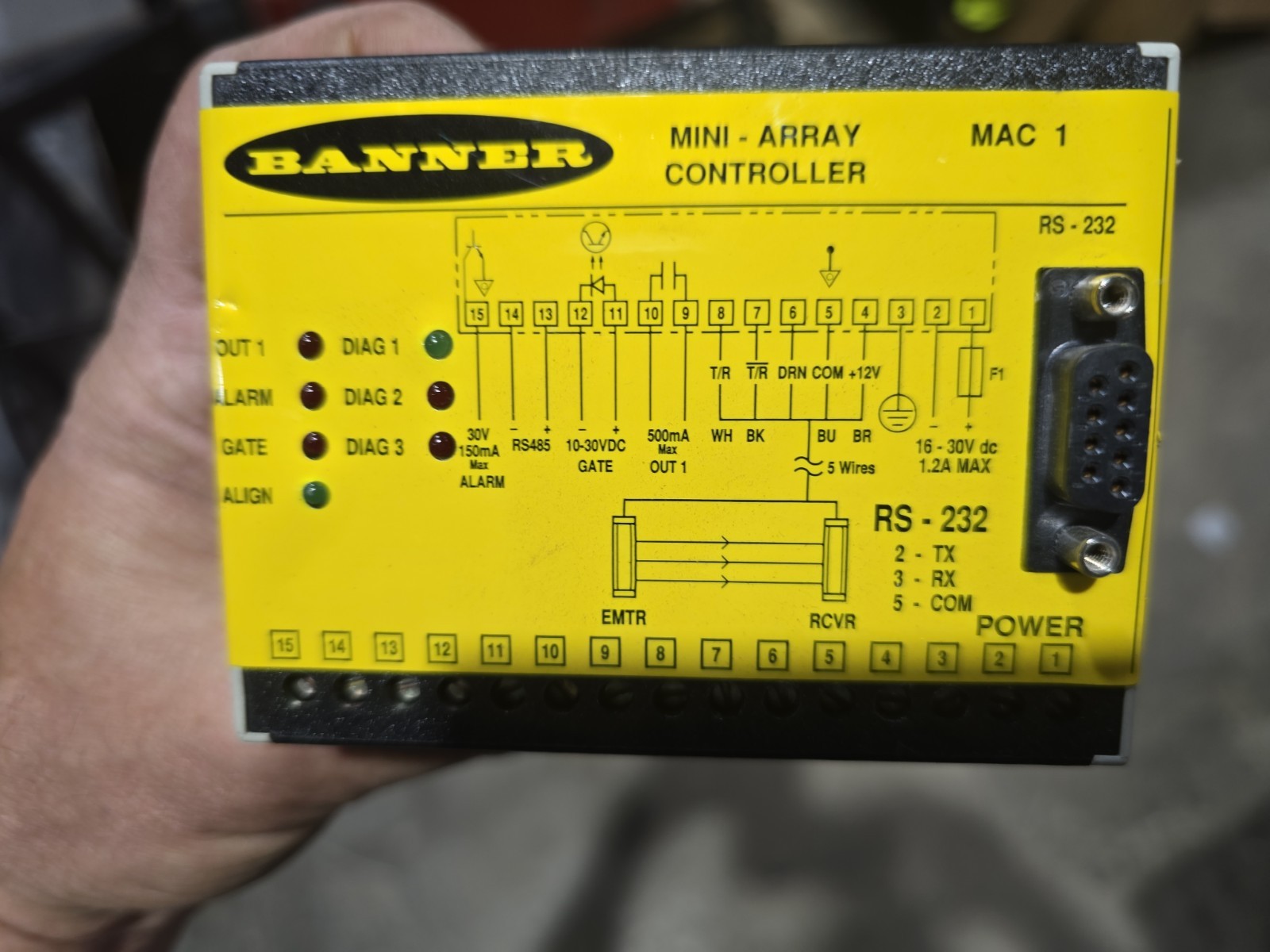 BANNER MINI-ARRAY CONTROLLER RS-232 MAC 1 B296