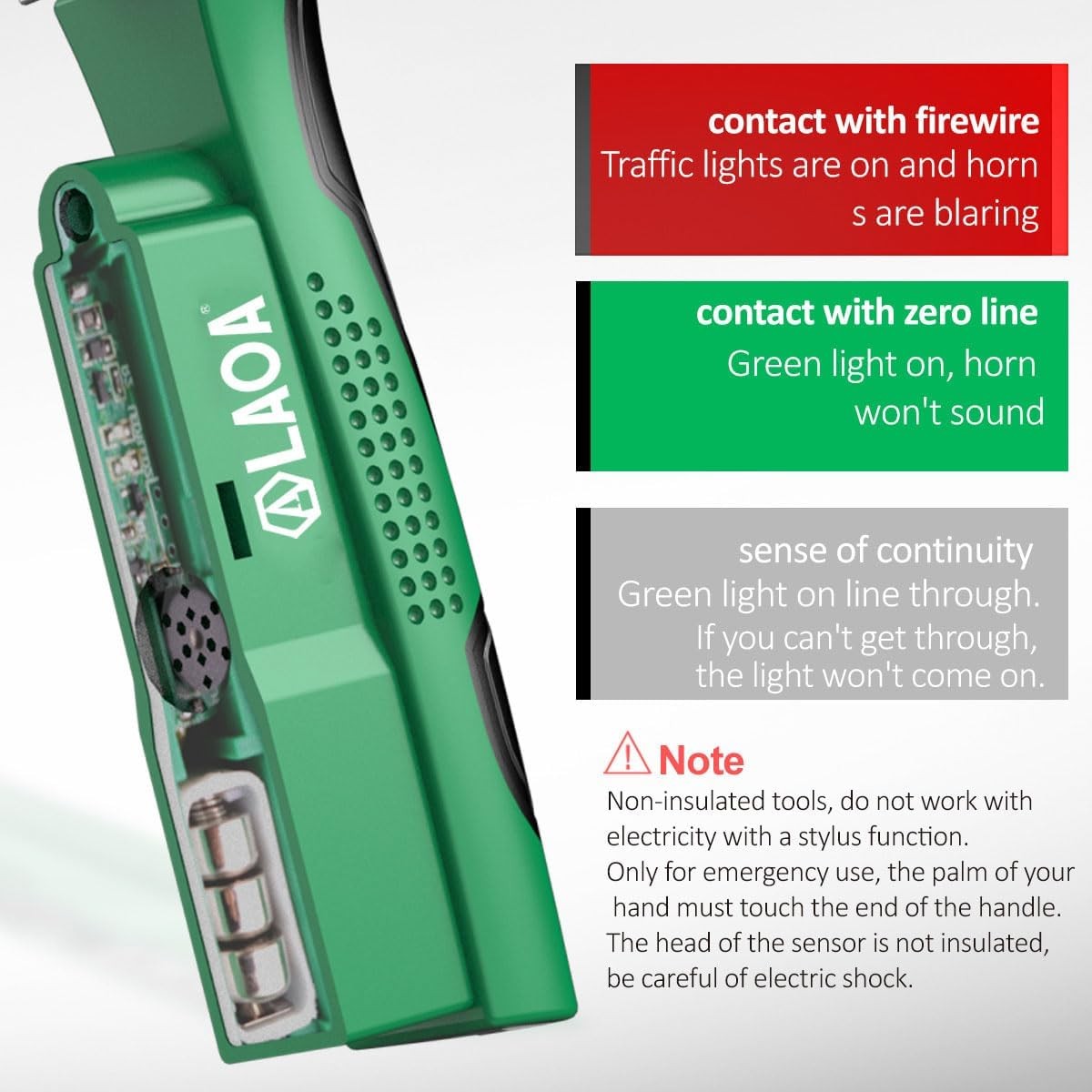 LAOA 8 in 1 Wire Stripper with Voltage Tester, Alarm & Flash Green