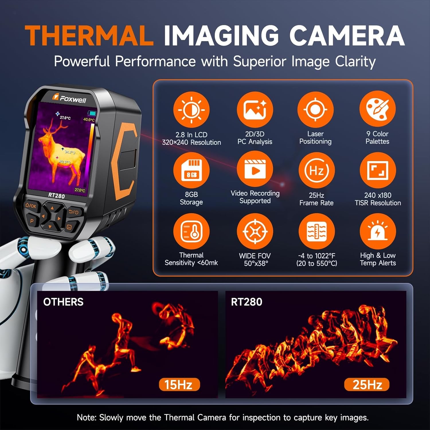 FOXWELL RT280 Thermal Imaging Camera, 320 X 240 2.8″ LCD Screen Thermal Camer…