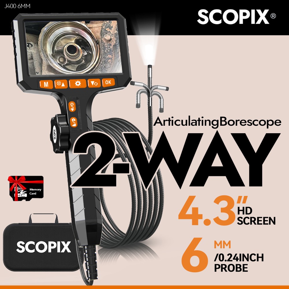50%OFF 99NEW 2-Way Articulating 360 Borescope Camera W/Light 1080P HD Endoscope