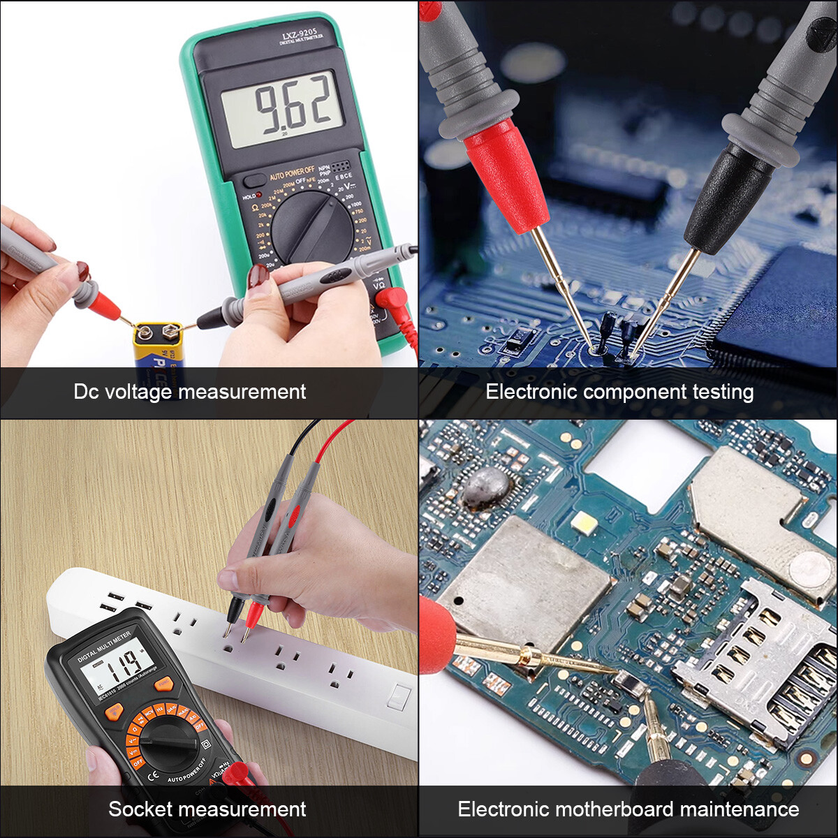 Multimeter Test Leads for Fluke Meter Electrical Alligator Clip Probes 1000V 20A