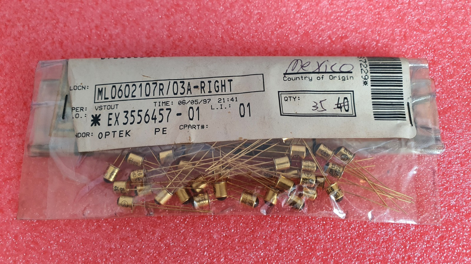 ar1 OPTEK OP132 Infra Red Emitter Yr 97, new old stock, Mexico, Qty – 35 pcs