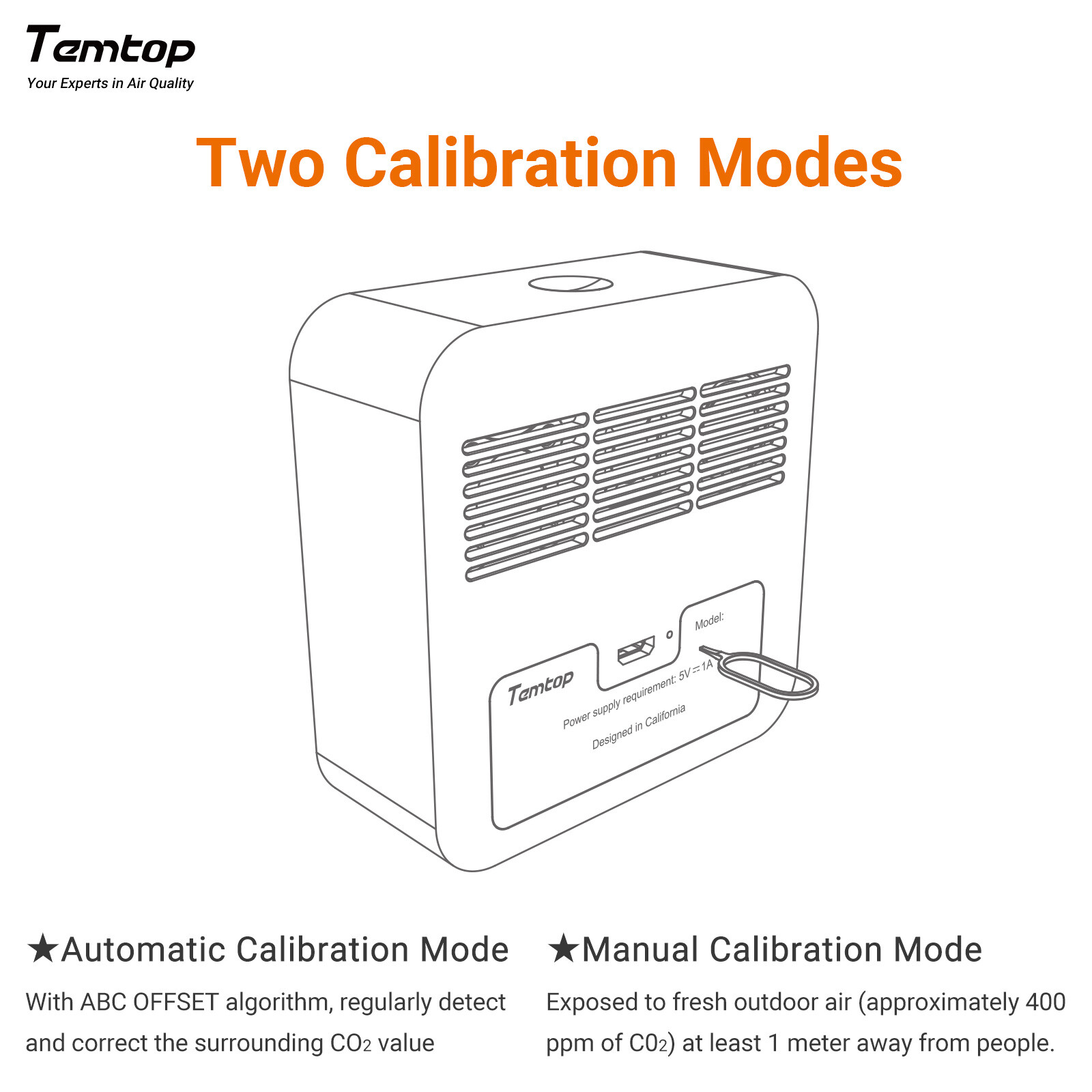 Temtop 8-in-1 Air Quality Monitor Detector PM2.5/10/AQI/HCHO T&H, LKC-1000S+2ND