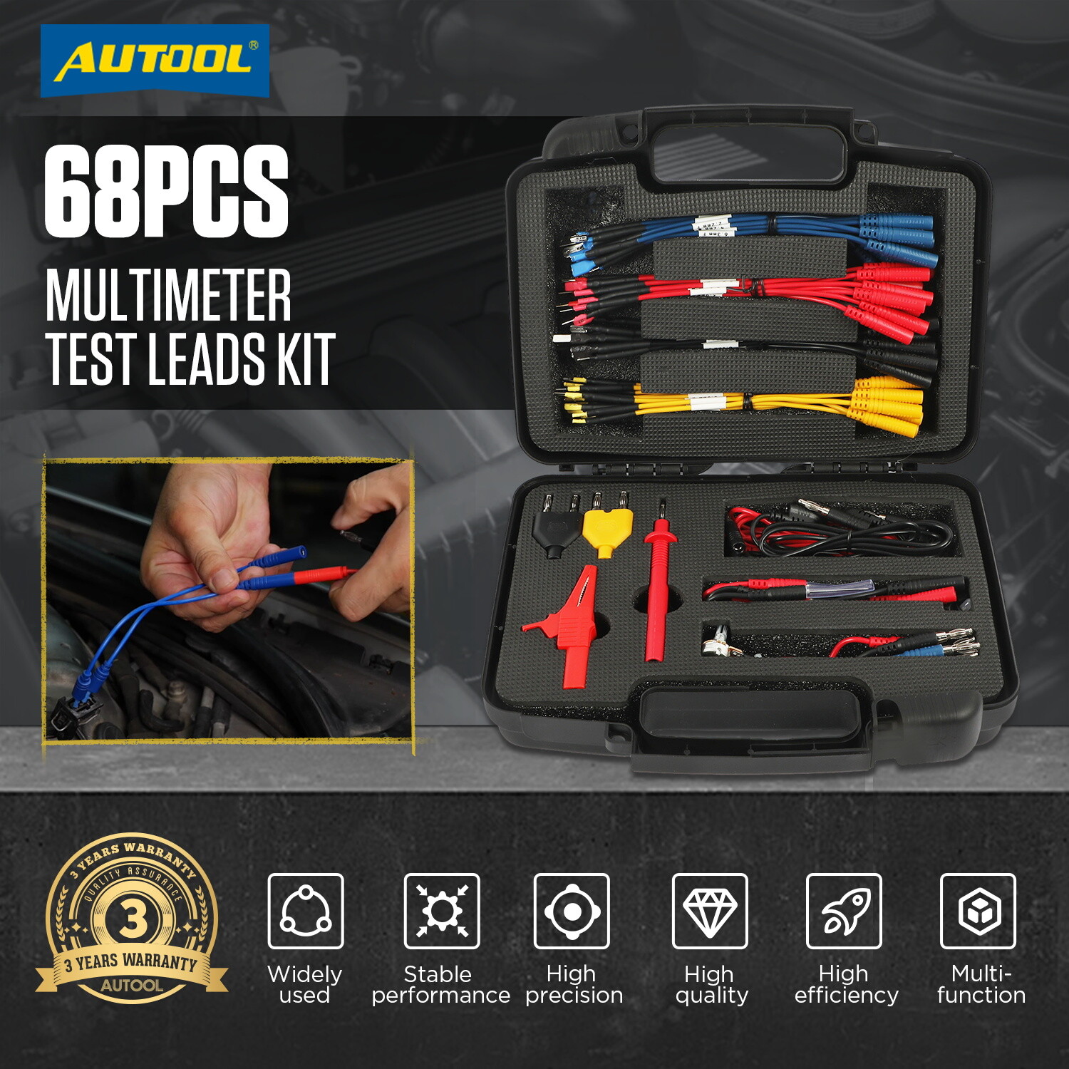 68PCS Multimeter Test Leads Kit Automotive Electrical Circuit Test Diagnostic