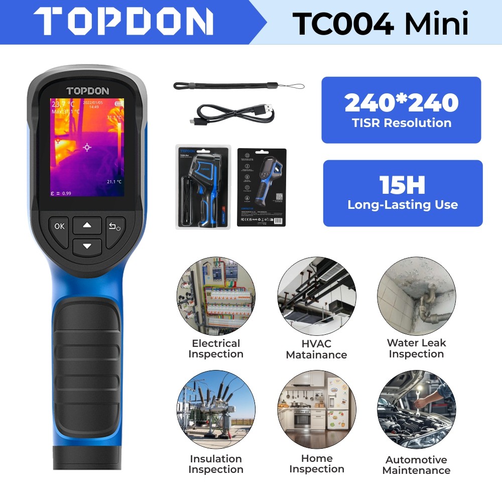 TOPDON TC004 Mini Handheld Thermal Imaging Camera 240 x 240 TISR Resolution