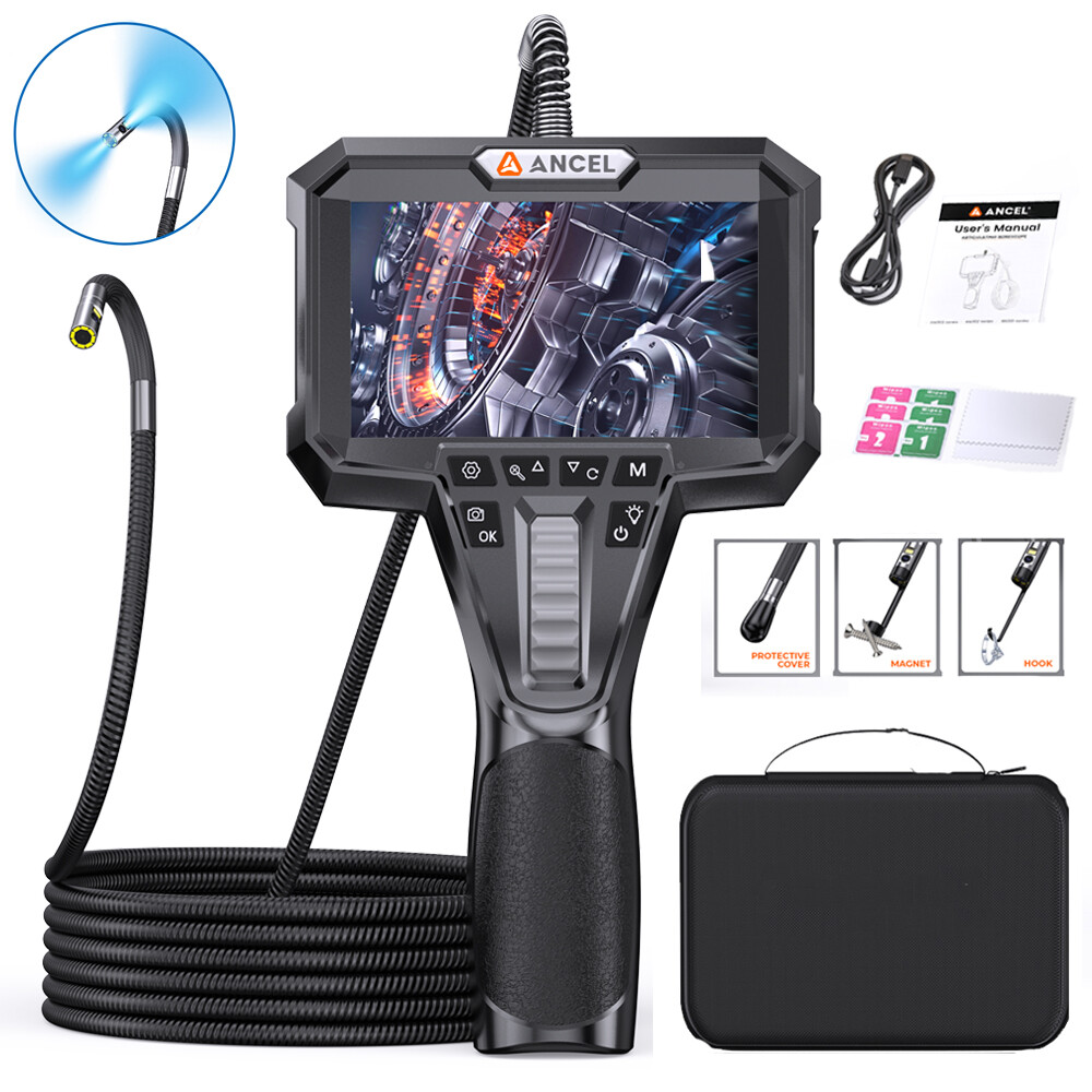 4.3-inch IPS LCD Articulating Inspection Borescope Camera Endoscope Dual Lens