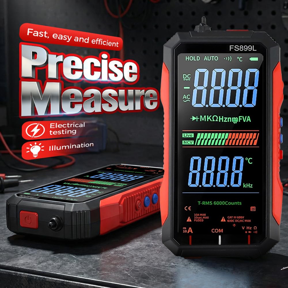 6000 Counts Digital Multimeter Tester Auto-Ranging TRMS Voltmeter Colour Display