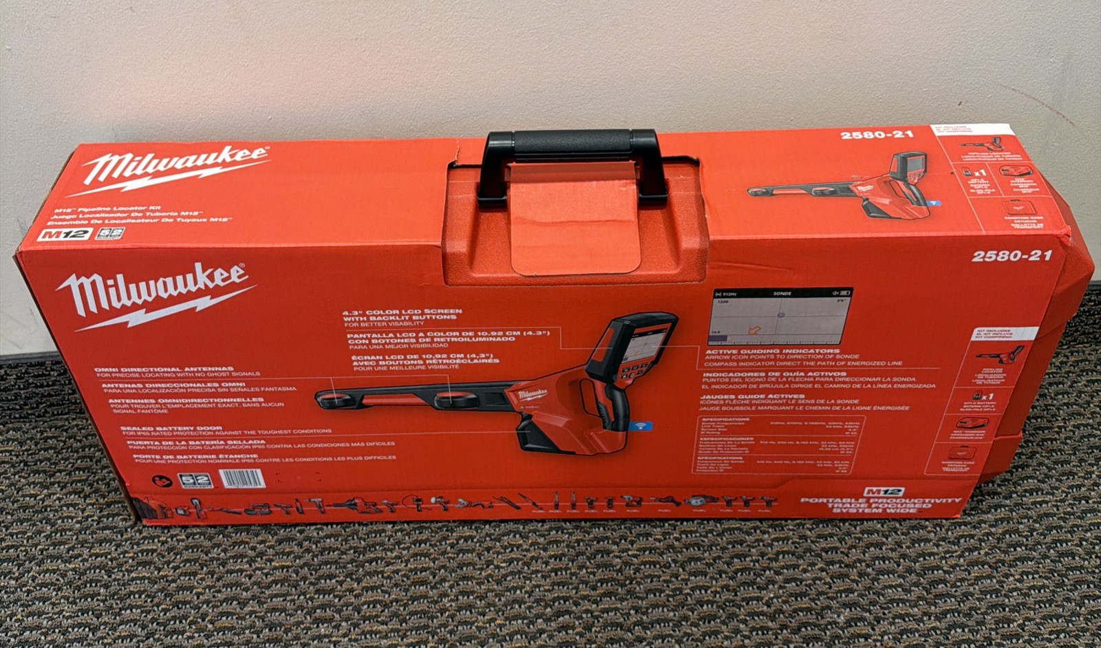 Milwaukee 2580-21 M12 Cordless Pipeline Locator Kit W/ Case***FREE SHIPPING***