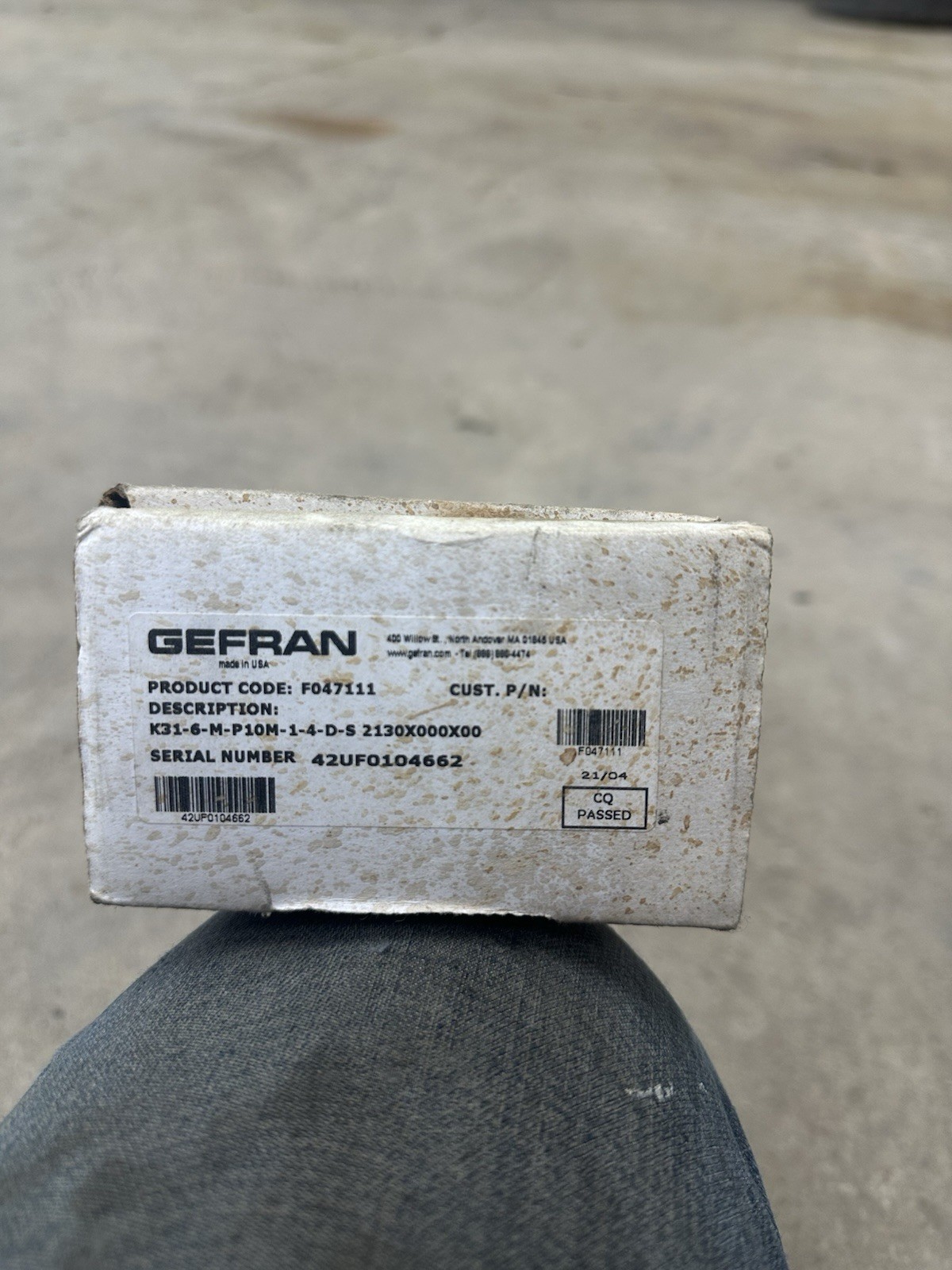 Gefran Melt Pressure Transducer New In Box
